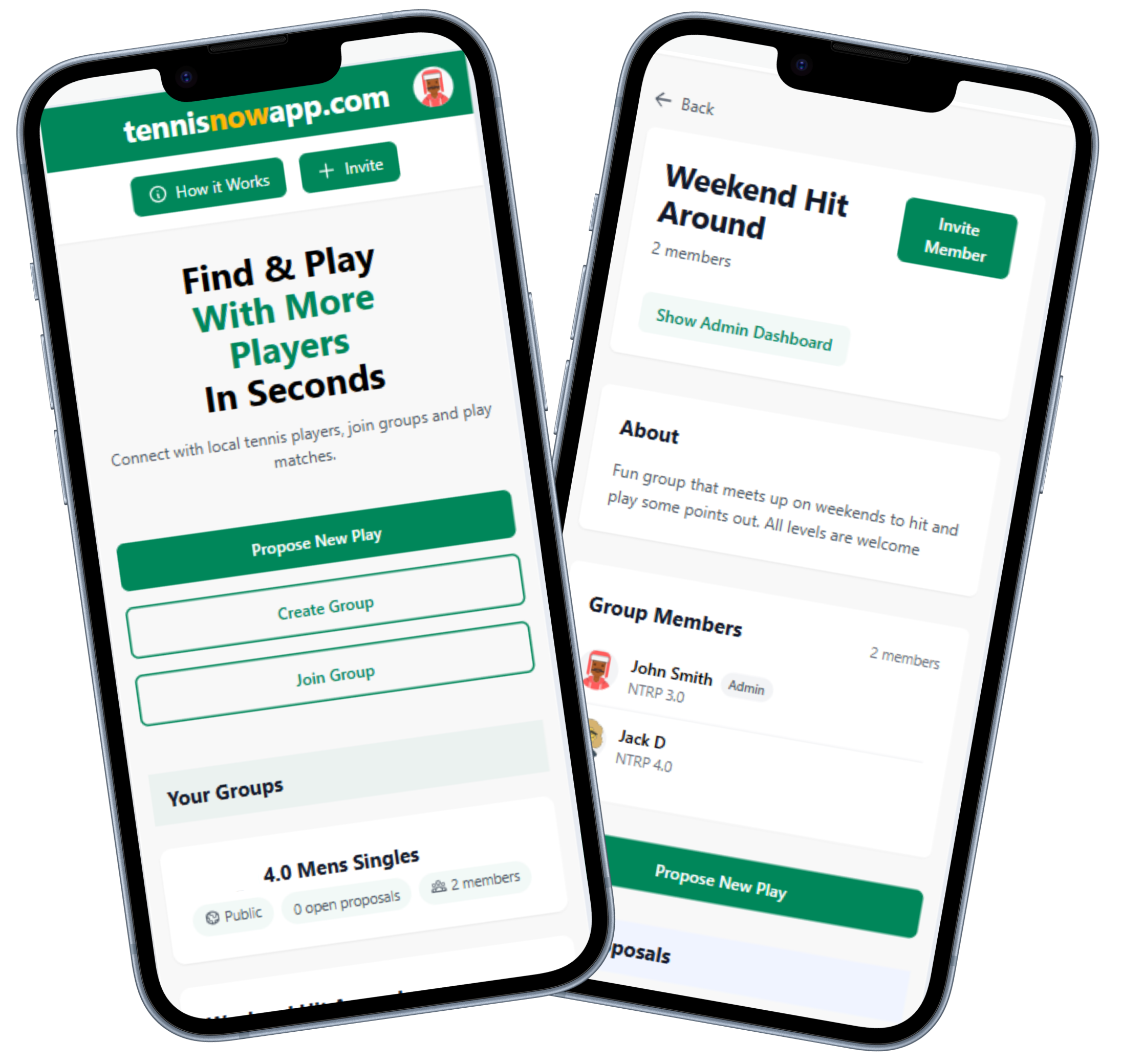 TennisNowApp - Find Tennis Players in Raleigh NC