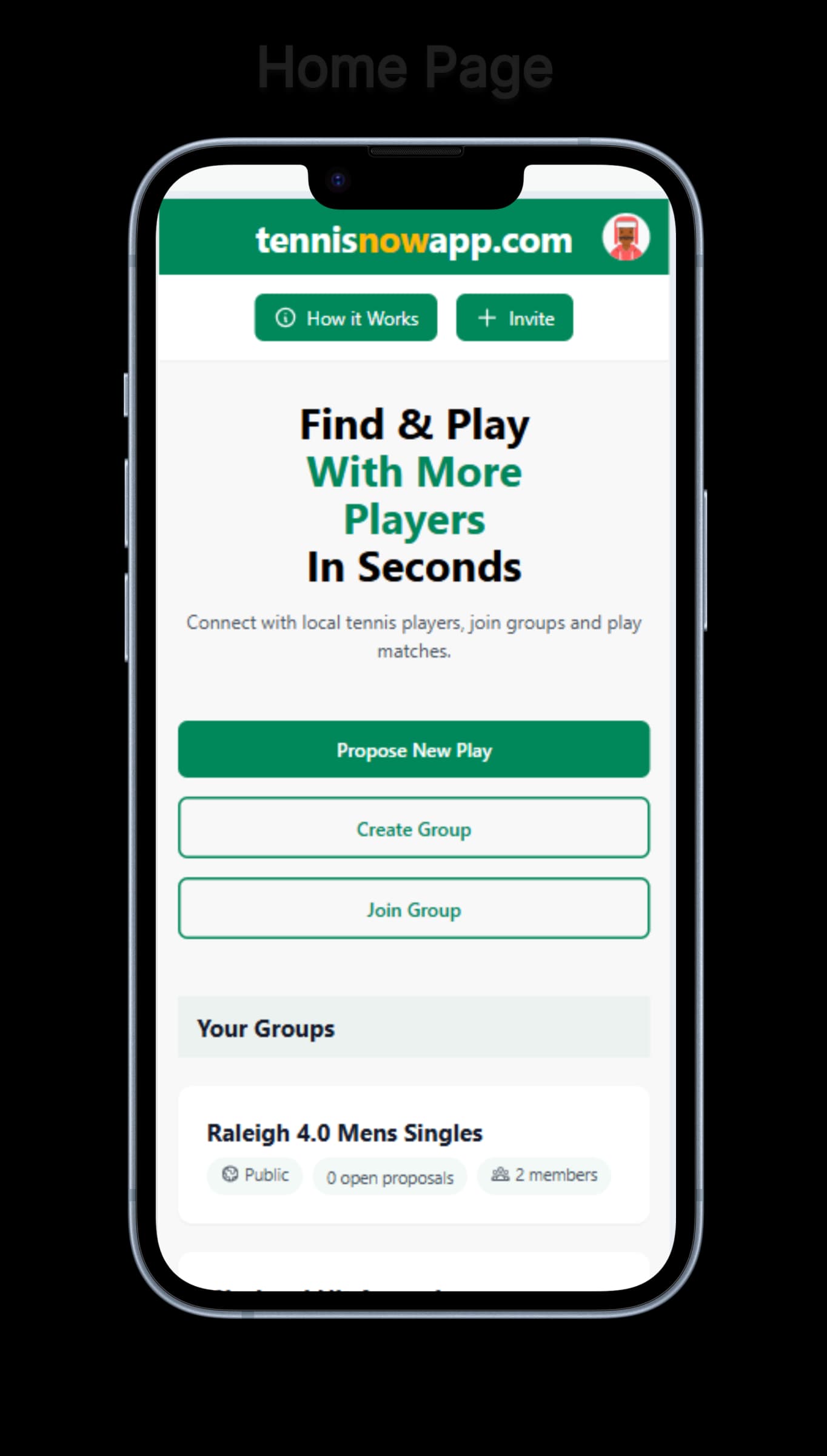 Tennis App Feature 1